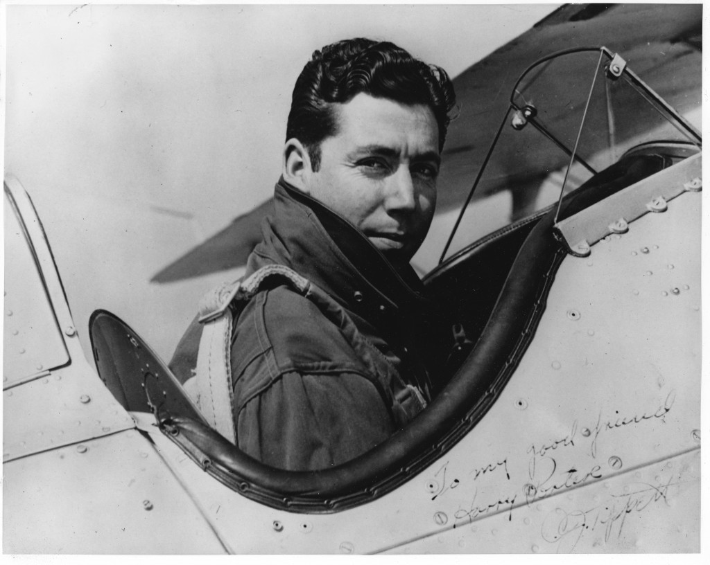 Col. C. J. Tippett in the cockpit